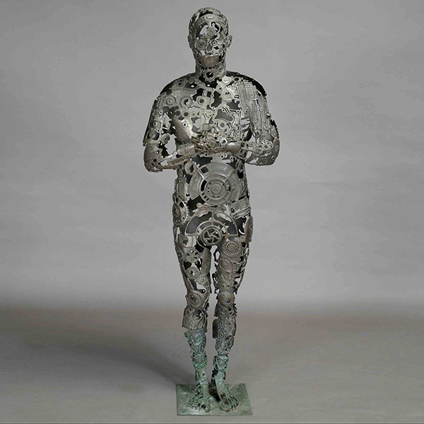 Attributed to Don Sternberg (San Francisco Bay Area artist, b. 1970), this Brutalist School life-size sculpture of a ‘Man Fabricated Out of Recycled Printing Press’ sold for $4,425. Michaan’s Auctions image