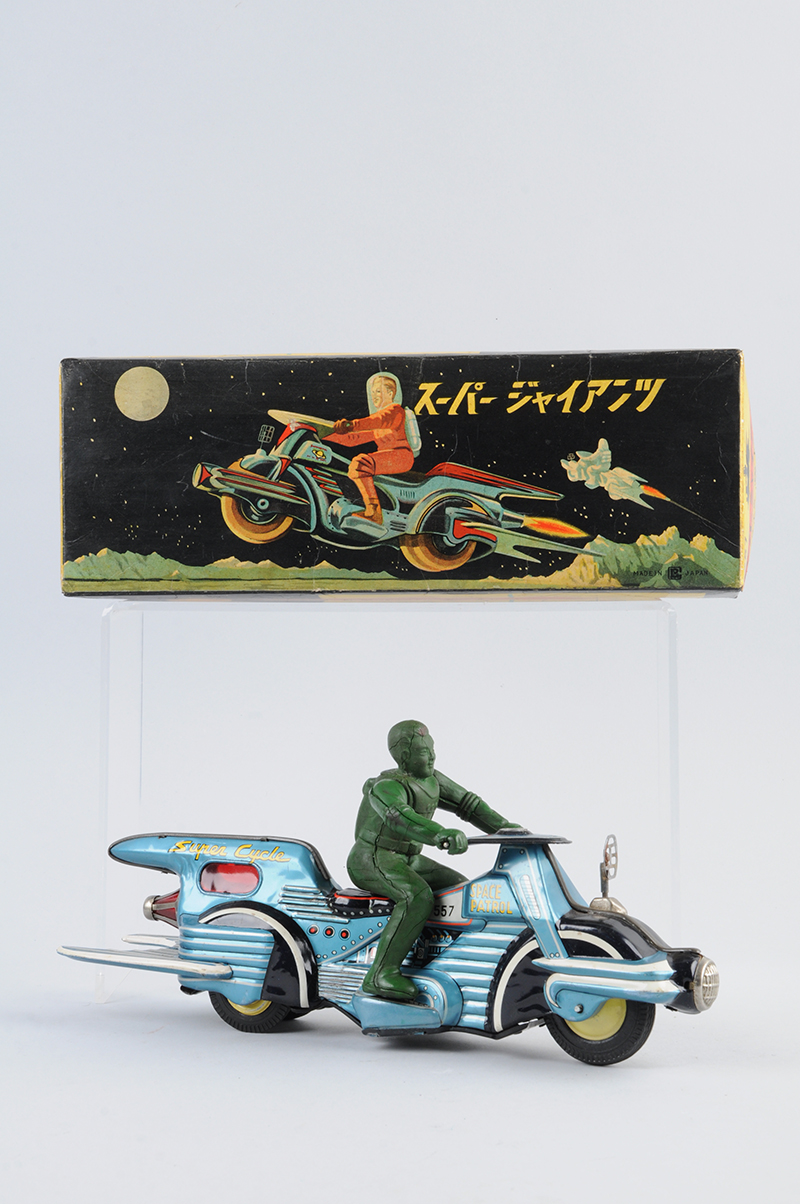 Space Cycle with original box, Japanese writing, $21,000. Morphy Auctions image