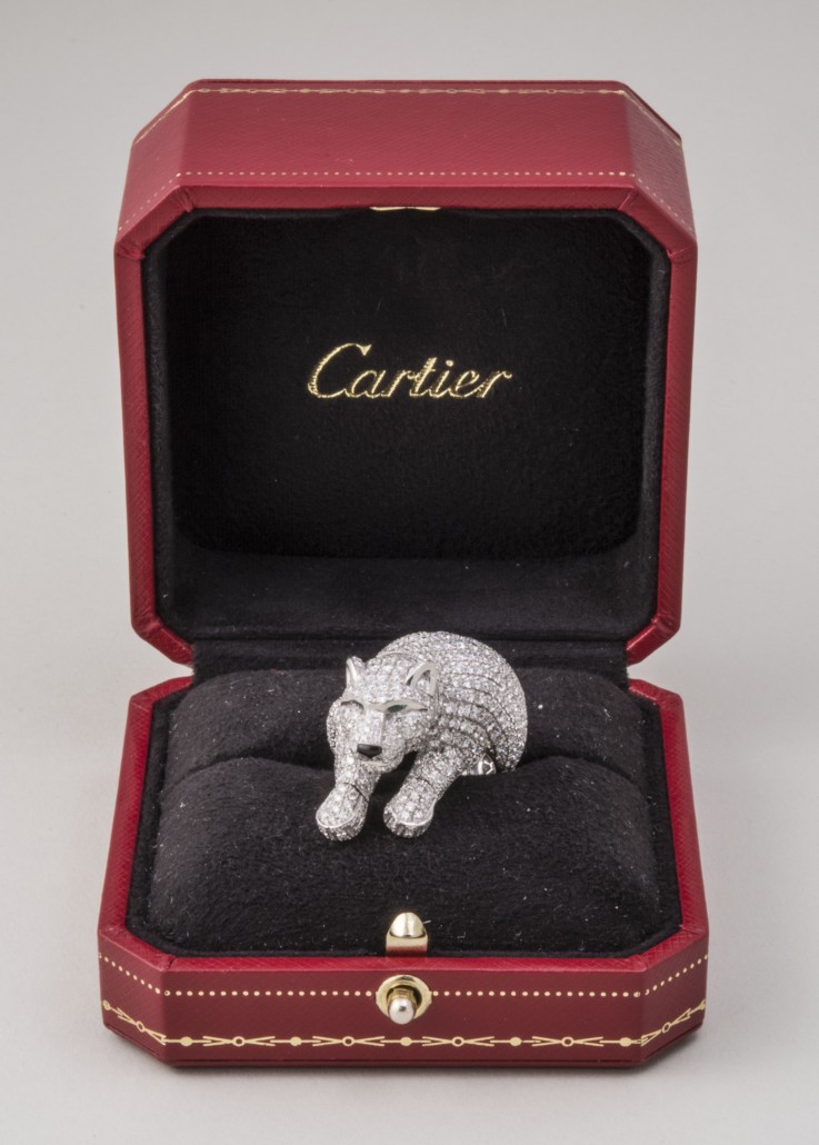 The Panthere de Cartier diamond ring is estimated to sell for $40,000-$60,000. Capo Auction Fine Art and Antiques image