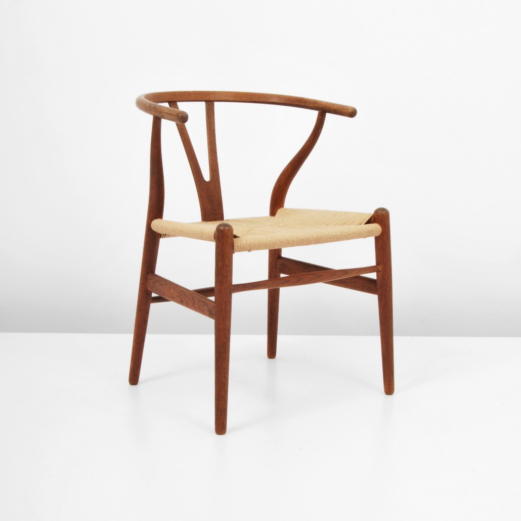 Wegner designed the Wishbone Chair, or Y Chair, in 1949. They were still being made 60 years later. Palm Beach Modern Auctions image