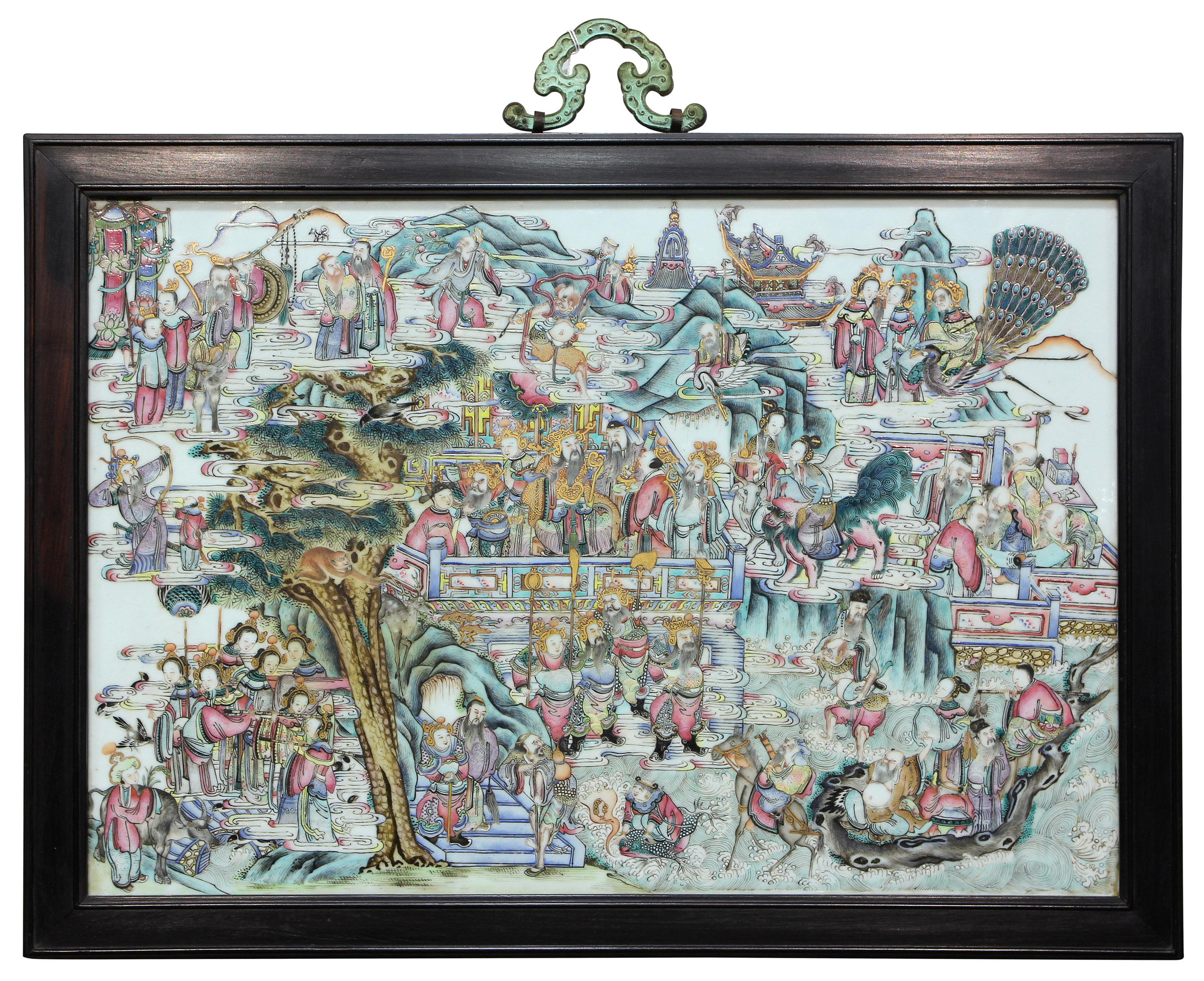 Intense bidding on this Chinese enameled plaque drove the price to $27,300, well over its $400-$600 estimate. Clars Auction Gallery image