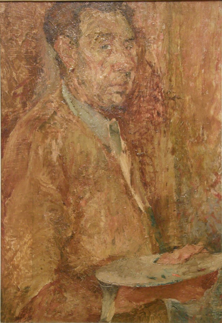 Fausto Pirandello, Autoritratto con tavolozza, 1946, olio su tavola, cm 60x41, Courtesy Galleria Russo