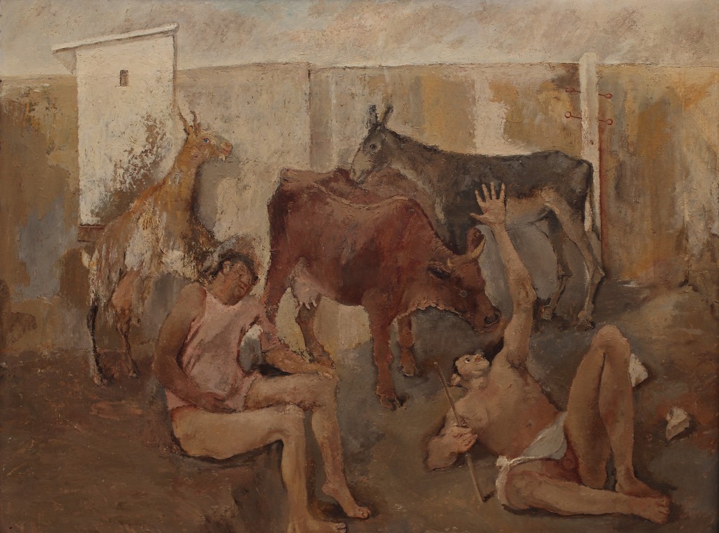 Fausto Pirandello, I pastori, 1934, olio su tavola, cm 75x103, Courtesy Galleria Russo