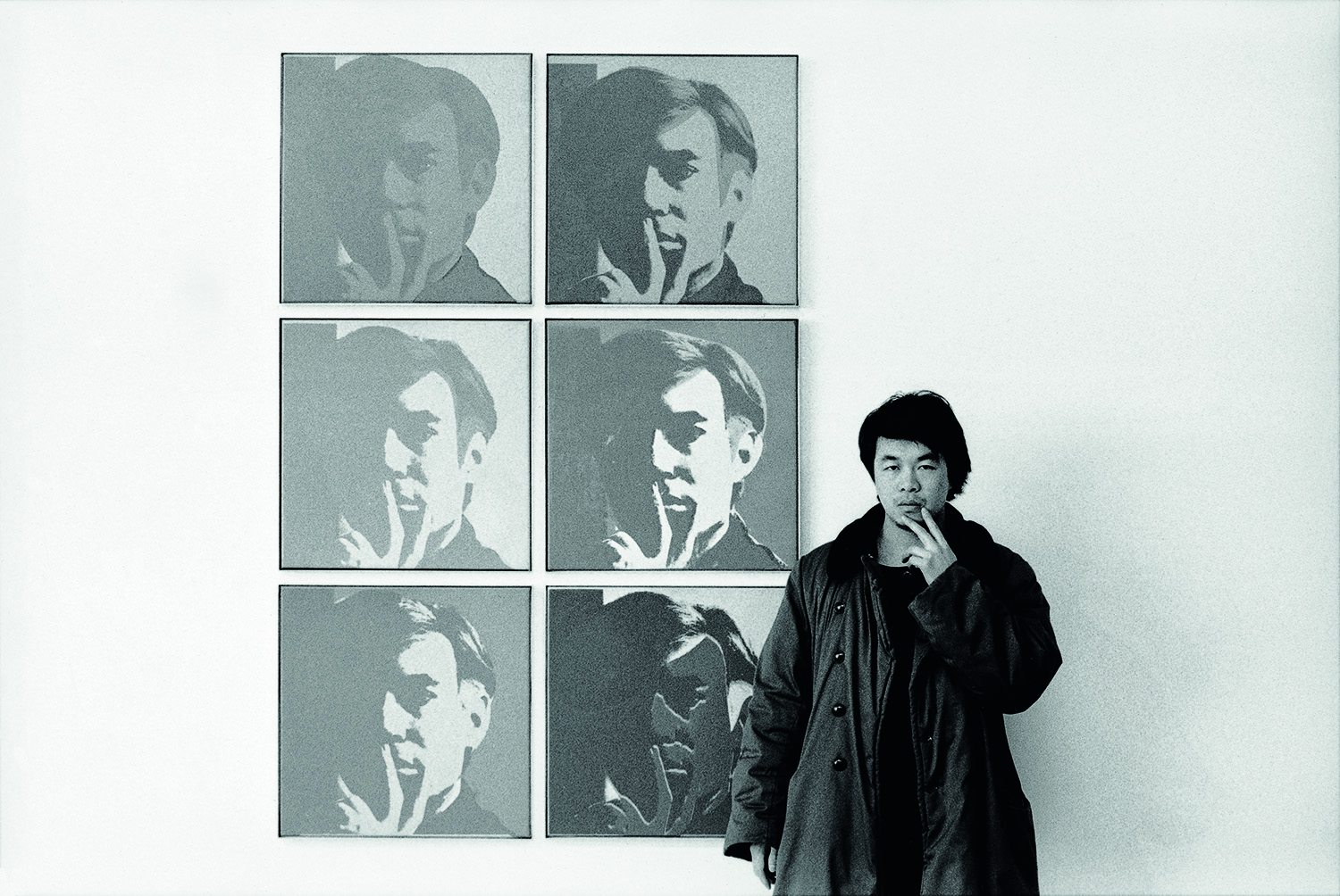 Ai Weiwei, 'At the Museum of Modern Art,' 1987 (detail), from the 'New York Photographs' series 1983–93, Collection of Ai Weiwei, © Ai Weiwei; Andy Warhol artwork © The Andy Warhol Foundation for the Visual Arts Inc.