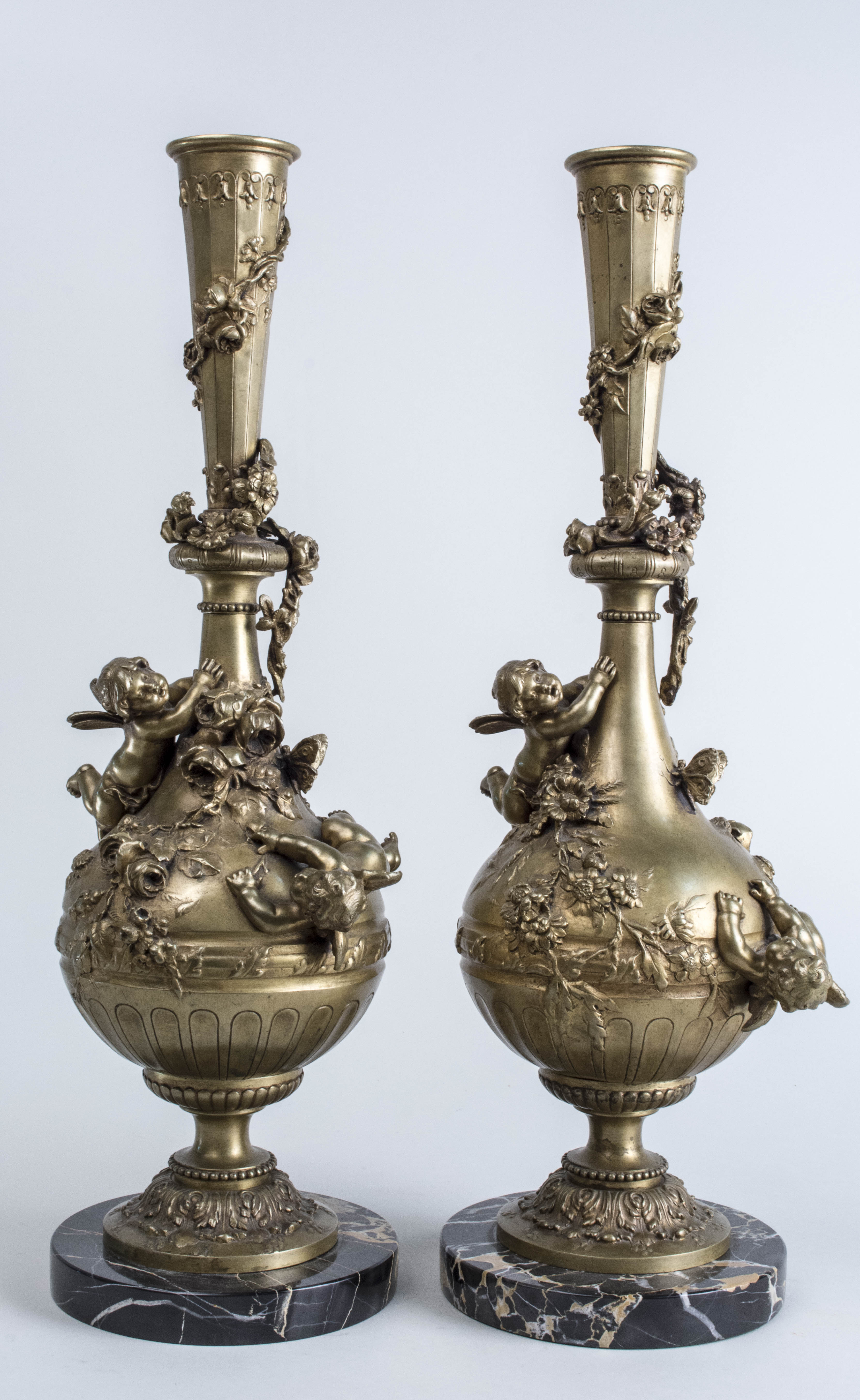 Pair of Moreau-style vases (est. $3,500-$4,500). Capo Auction image
