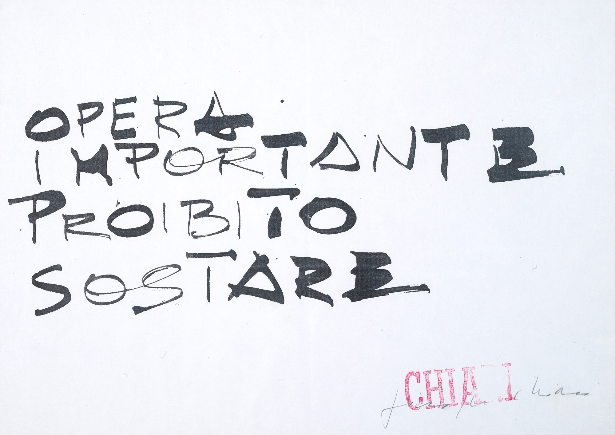 Giuseppe Chiari, ‘Opera importante,’ 1990, Inchiostro su carta, cm 30 x 42, Courtesy Tornabuoni Art