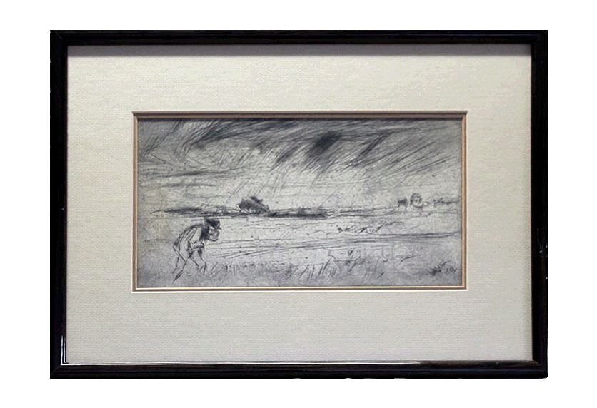 'The Storm,' 1861, very scarce drypoint etching by James Abbott McNeill Whistler (American, 1834-1903). Est. $3,500-$4,000.  Charleston Estate Auctions image