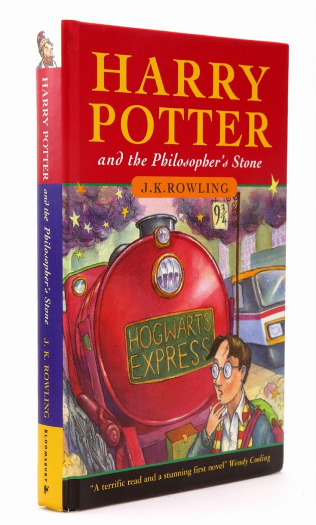 The hardback first edition of the first Harry Potter book. One of only 500 copies printed. Photo Lucius Books 