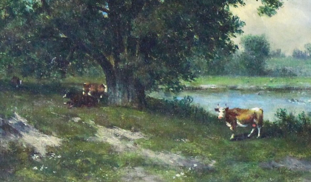 Painting by the Hudson River School artist David Johnson (New York, 1827-1908), titled ‘Walkill at Walden, NY.’ Louis J. Dianni LLC image