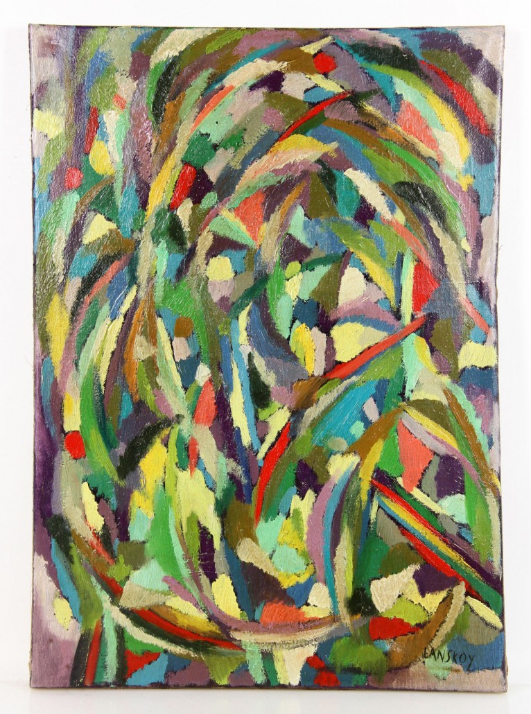 Andre Lanskoy (Russian, 1902-1976), abstract, gouache, signed lower right. Kaminski Auctions image 