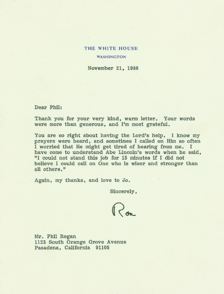 Ronald Reagan letter