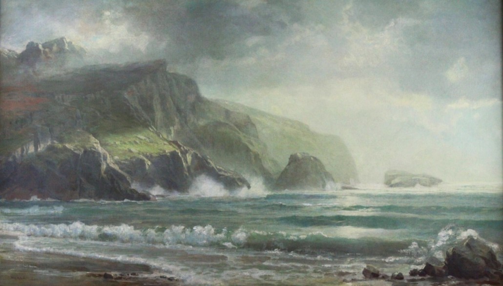 Western Coast landscape painting, possibly of Guernsey, by William Trost Richards (Pennsylvania, 1833-1905). Louis J. Dianni LLC image