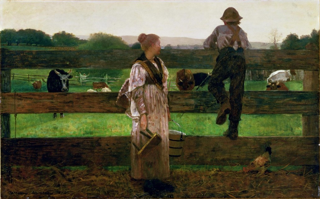 Winslow Homer's 'Milking Time,' oil on canvas, 1875. Image courtesy of Wikimedia Commons.