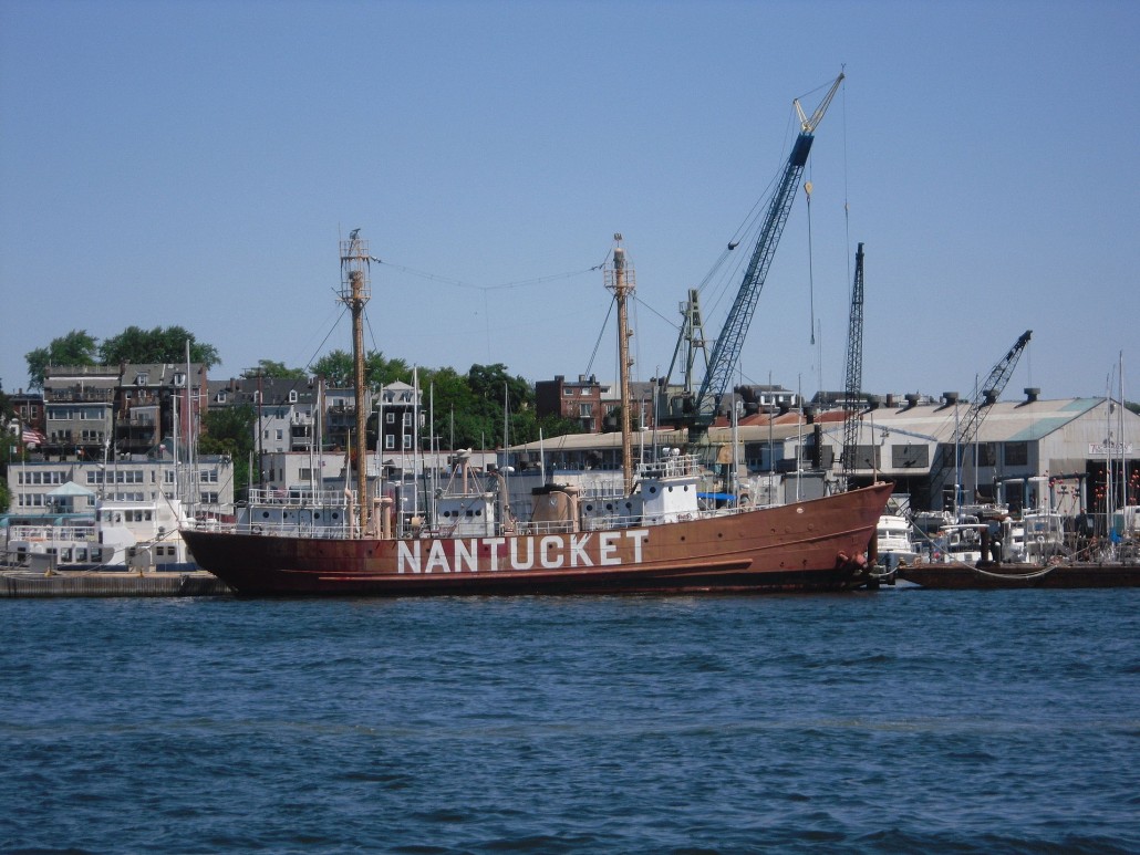 The decommissioned lightship Nantucket awaiting restoration in the port of Boston in August 2011. Image by Elmschrat Coaching 38. This file is licensed under the Creative Commons Attribution-Share Alike 3.0 Unported license. 