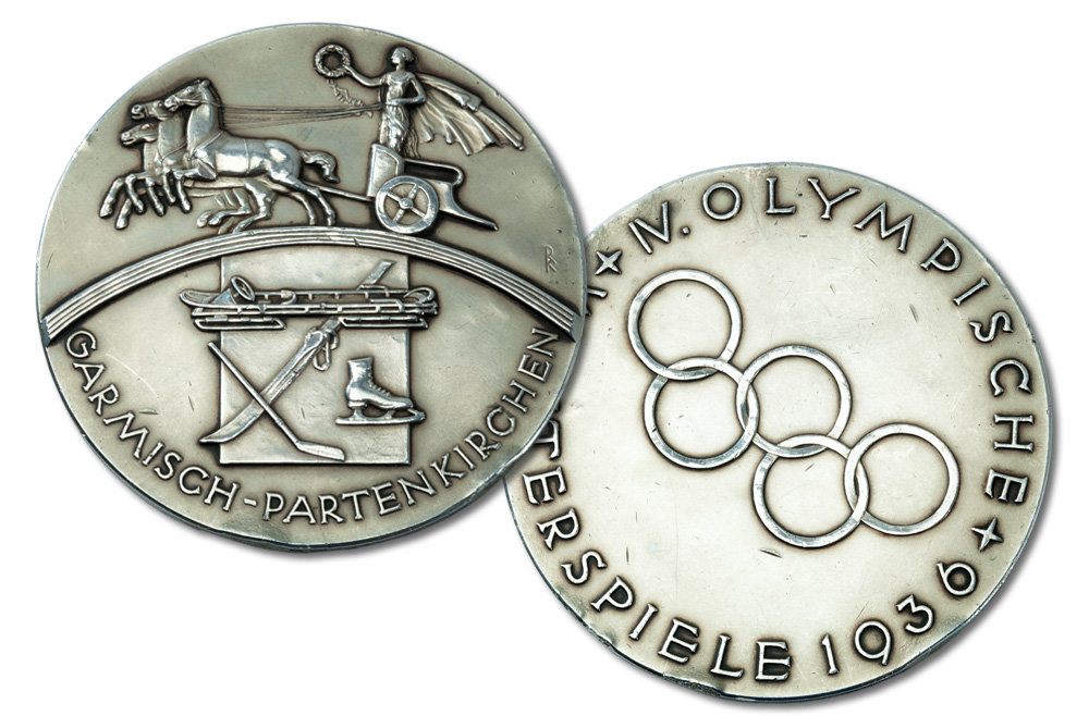 Jimmy Foster's 1936 Olympic hockey gold medal is estimated to sell for as much as $150,000. SCP Auctions image