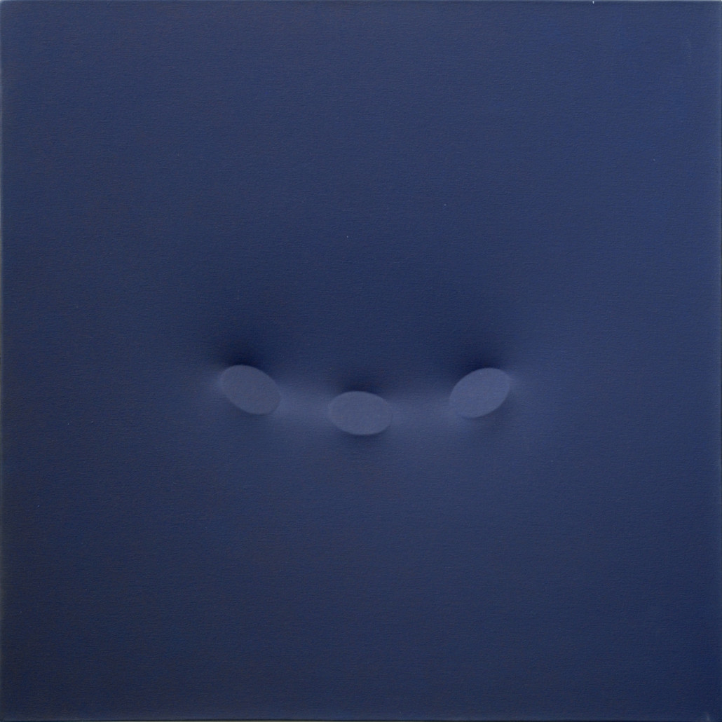 Turi Simeti, ‘Three Blue Ovals,’ 1991, 70cm x 70cm. Courtesy Dep Art Gallery