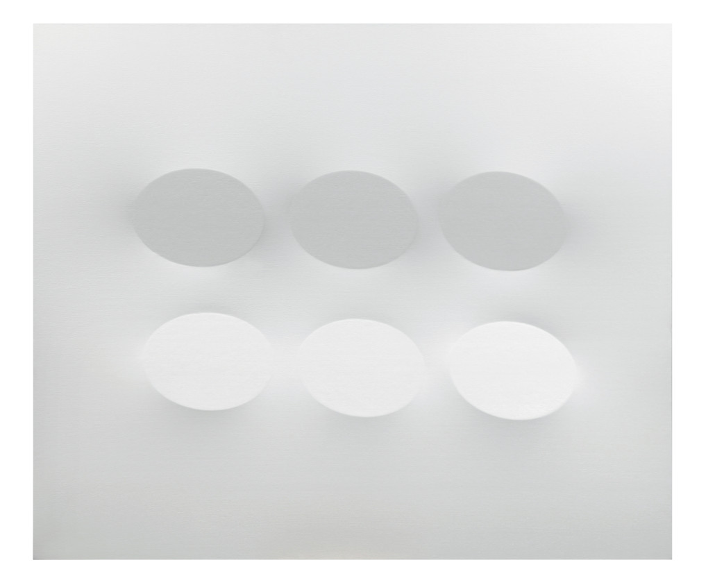 Turi Simeti, ‘Six White Ovals,’ 2006, 100cm x 120cm. Courtesy Dep Art Gallery