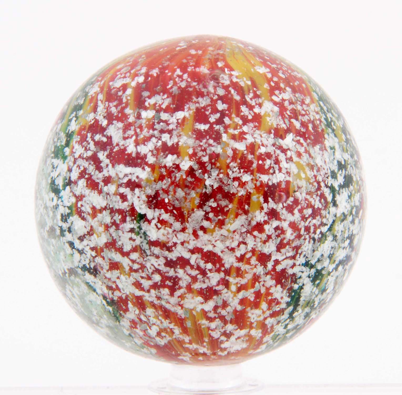 Outstanding large onionskin marble with blizzard mica, 2-3/32 inches in diameter, est. $8,000-$12,000. Morphy Auctions image