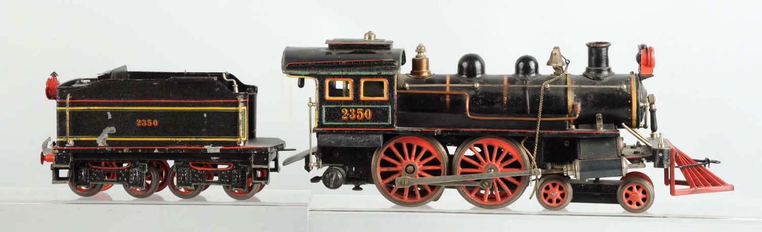 Carette 2350 locomotive and tendar, all original, est. $15,000-$20,000. Morphy Auctions image