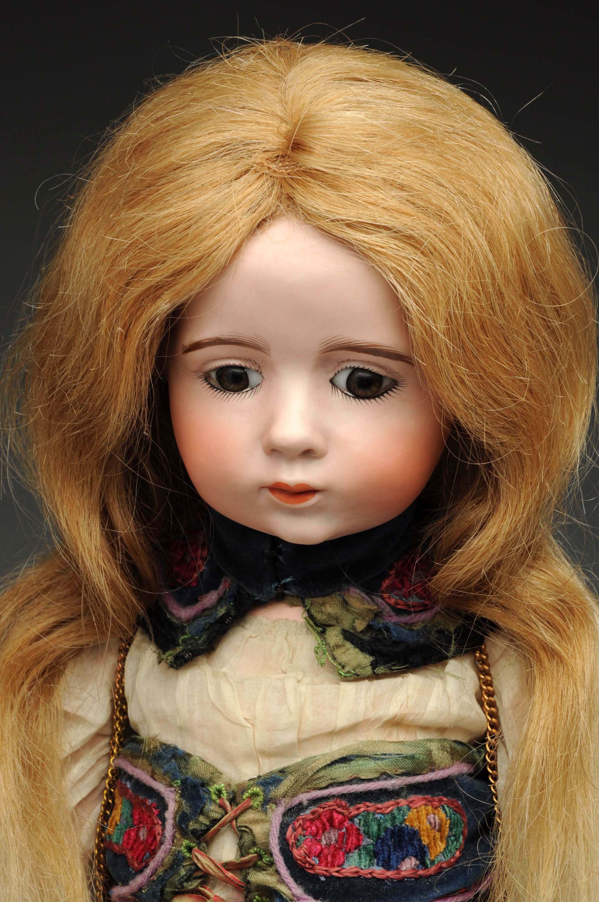 22-inch A. Marque bisque-head girl doll, circa 1914, French, all original, est. $100,000-$200,000. Morphy Auctions image