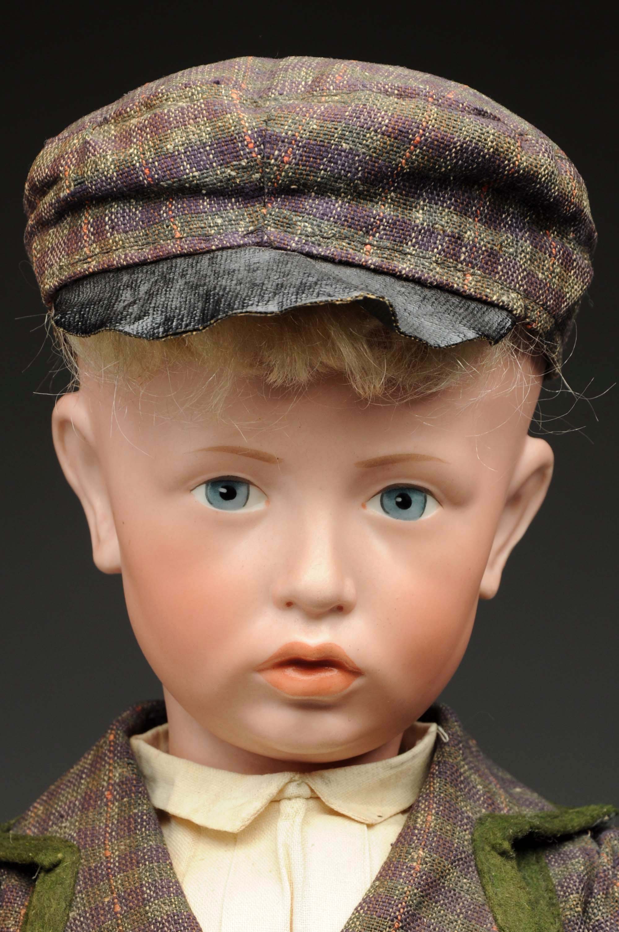 K & R 107 bisque-head character doll, 22 inches, German, est. $20,000-$30,000. Morphy Auctions image 