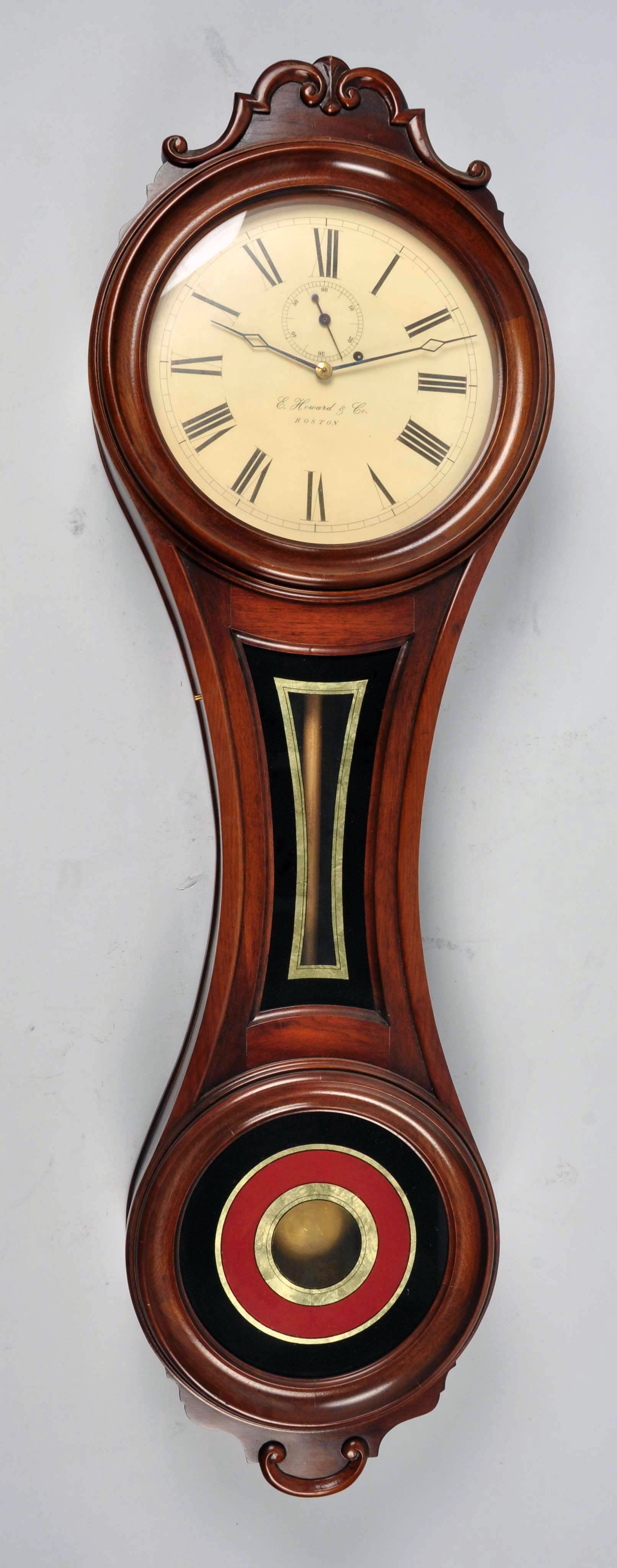 Howard & Co. of Boston wall clock, walnut case, 59 inches tall. Estimate: $3,000-$5,000. Morphy Auctions image