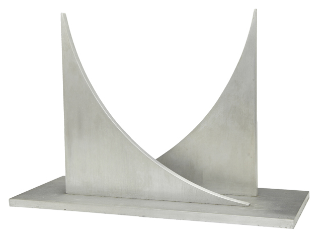 Untitled aluminum sculpture by Alexander Liberman (American, 1912-1999), 12 inches tall by 17 3/4 inches wide. Estimate: $5,000-$7,000. Crescent City Auction Gallery image 