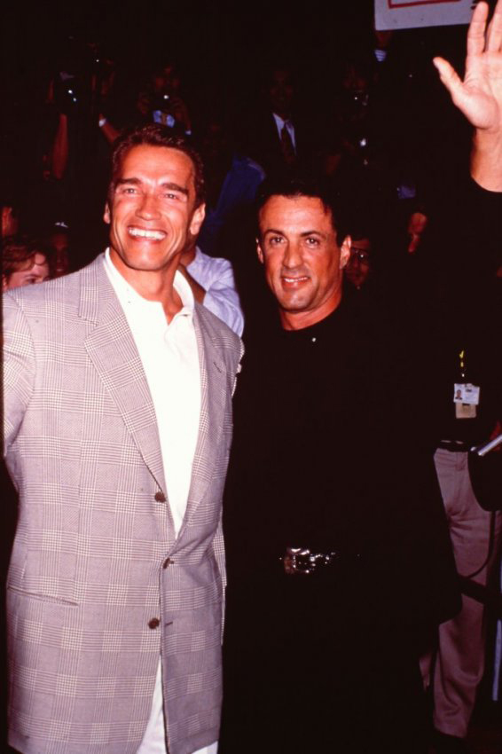 Lot 34 - Sylvester Stallone, more than 260 slides, here with Arnold Schwarzenegger. Activity Auctions image