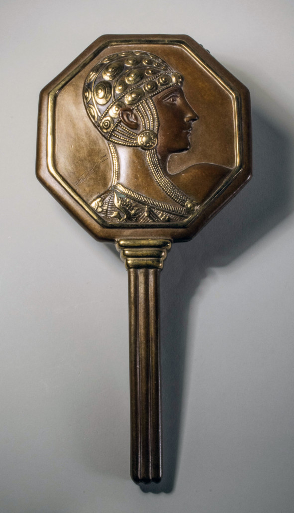 Erte Bronze La Femme hand mirror. Estimated value $1,000-$1,500. Capo Auction image