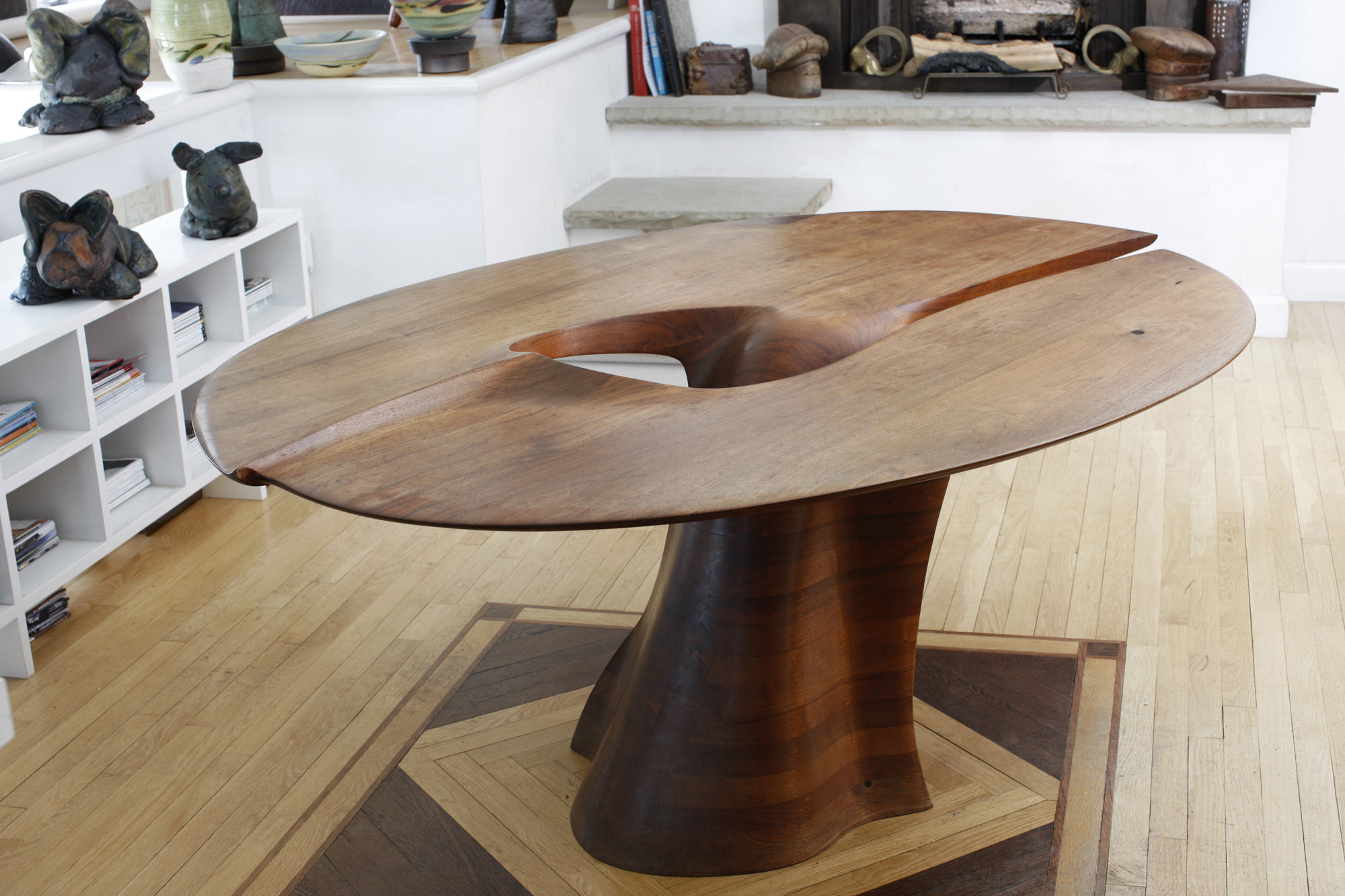 ‘Dining table,’ 1966, by Wendell Castle, walnut, 30 x 58 x 73 inches. Courtesy of Wendell Castle and Nancy Jurs. Photo courtesy of Friedman Benda and the artist. Photo by Matt Wittmeyer