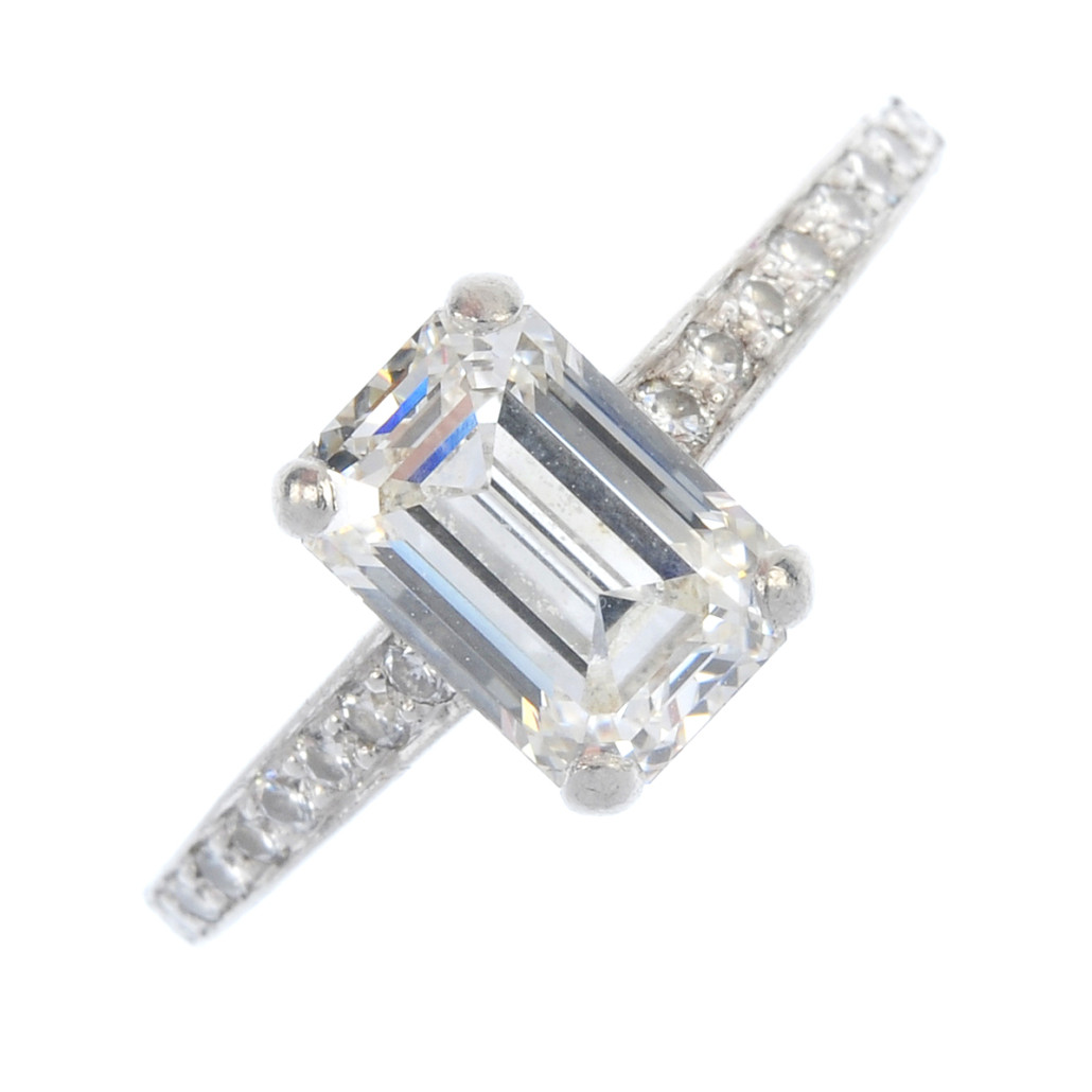 Cartier platinum diamond single-stone ring, hammer price: £11,000 ($17,277). Fellows image 