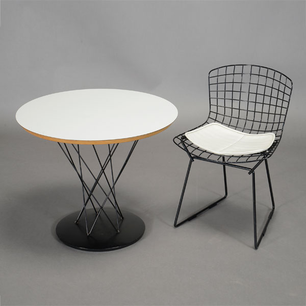 Isamu Noguchi for Knoll, Child's Table, Model 87, with a Harry Bertoia child-size wire chair, estimate: $800-$1,200. Michaan's Auctions image