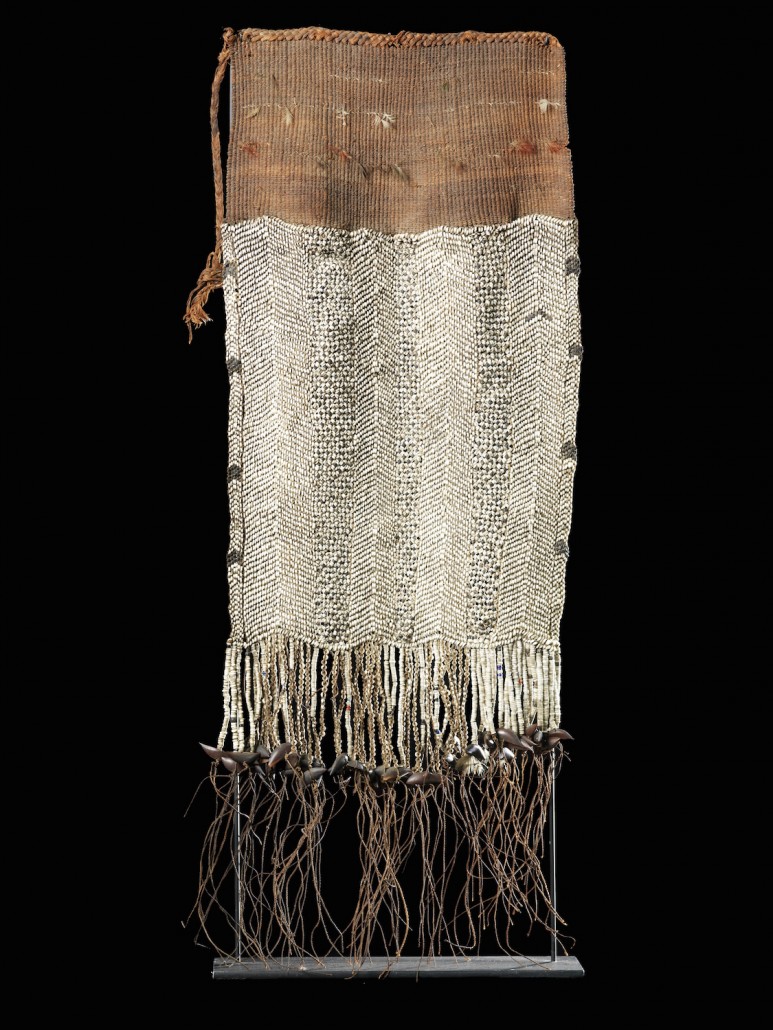 Galerie Lemaire of Amsterdam will be showing this Admiralty Islands dance skirt fashioned from beads made out of snail shells, priced at €5,500 ($6,050). Image courtesy of the London Tribal Art Fair.