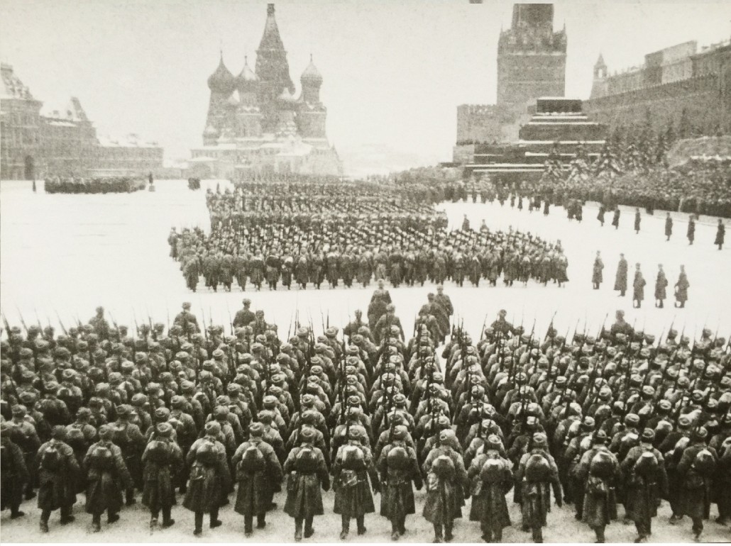 ‘Military Parade Nov. 7, 1941,’ Samary Gurary (1916-1998), vintage silver print, 1941, 39 x 58 cm (large). Published in ‘This is history,’ 1995, page 78. Signed and stamped on the back. Meridian Auction image