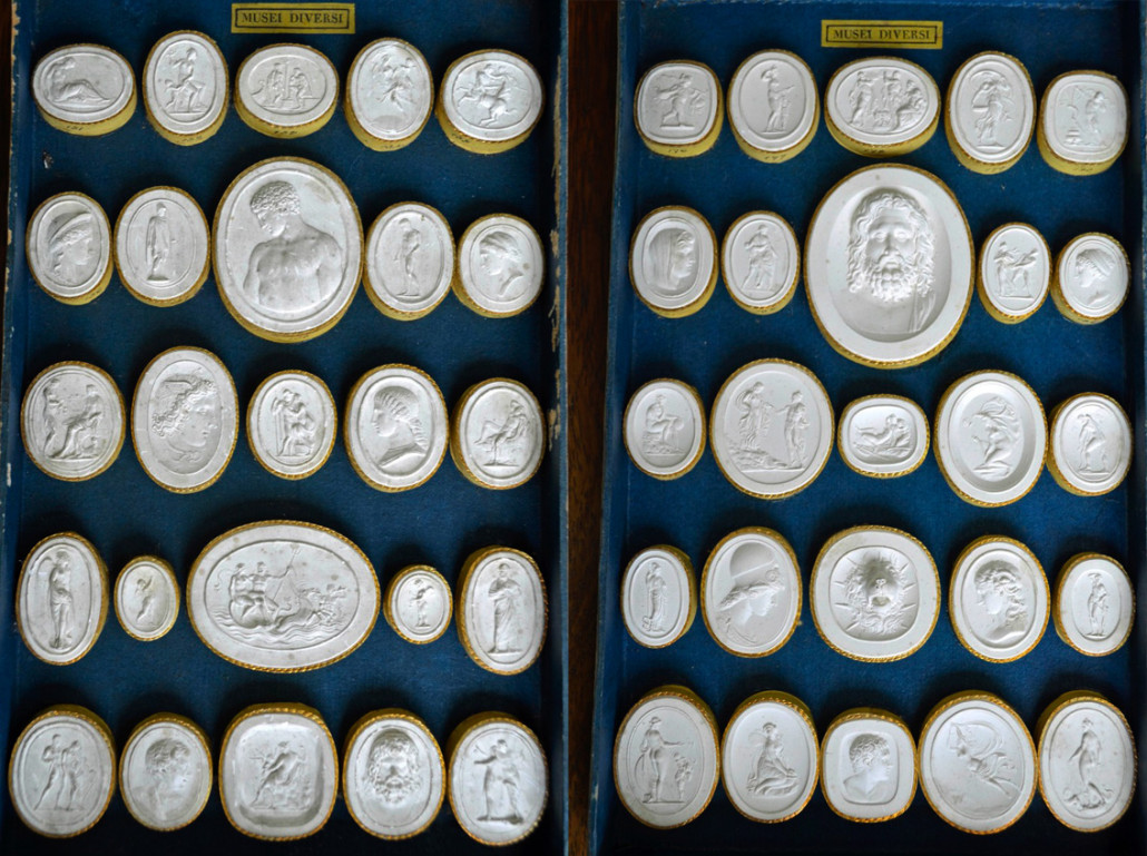 Two additional trays from the ‘Musei Diversi’ plaster relief set. The collection sold for £2.400. Photo Ewbank’s auctioneers