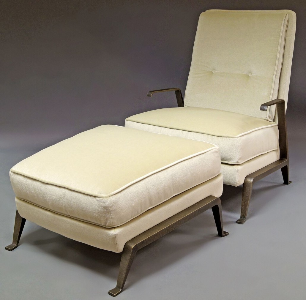 Lorenzo Tondelli ‘Akan’ high-back armchair and matching footstool. Estimate £3,000-$5,000. Roseberys image