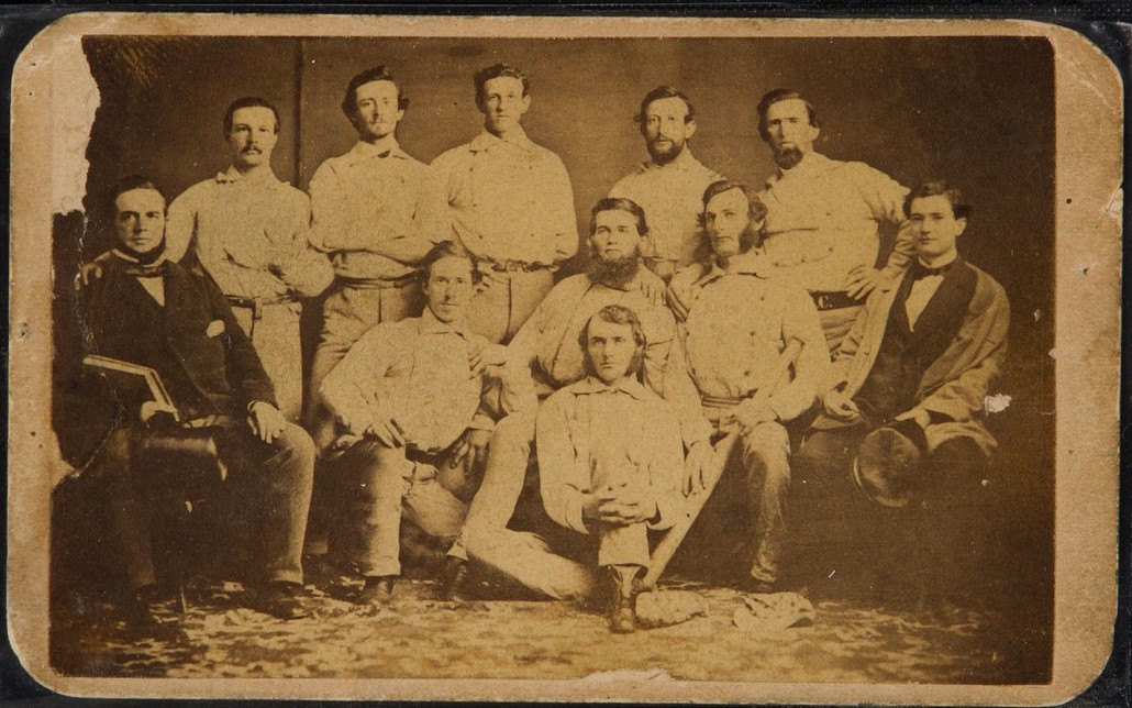 The earliest team baseball card to ever come up for public auction, this circa 1860 Brooklyn Atlantics, sold for $179,250. Heritage Auctions image