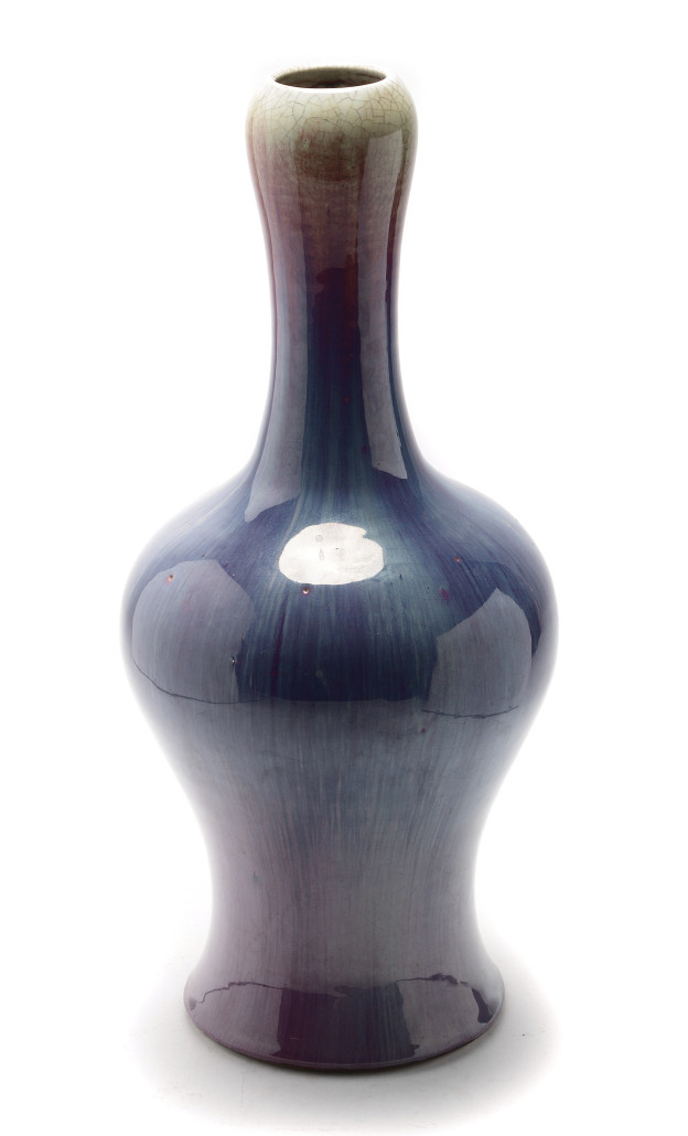 Flambé glazed vase, 19th century. Estimate: $700-$900. Michaan’s Auctions image