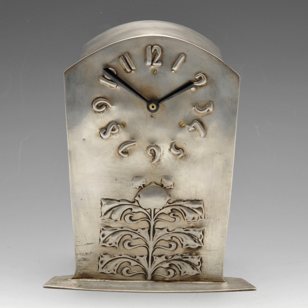 Liberty & Co. silver Cymric mantel clock. Fellows image