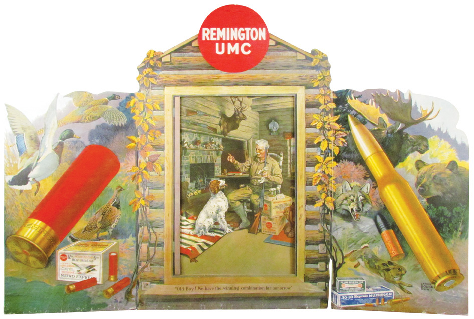 Remington UMC Ammunition cardboard window display sign, from the Gordon W. Fosburg collection. Showtime Auction Services image
