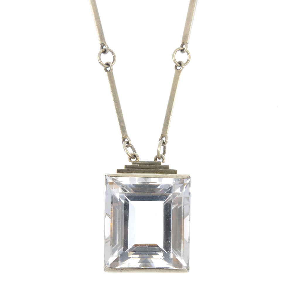 Wiwen Nilsson (Swedish) silver rock crystal pendant. Fellows image