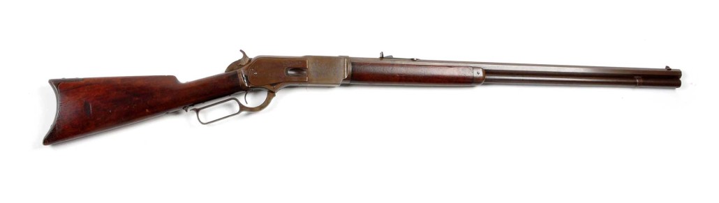 Scarce 2-digit open-top Model 1876 Winchester rifle, shipped from factory on Aug. 8, 1877, est. $6,500-$9,500.