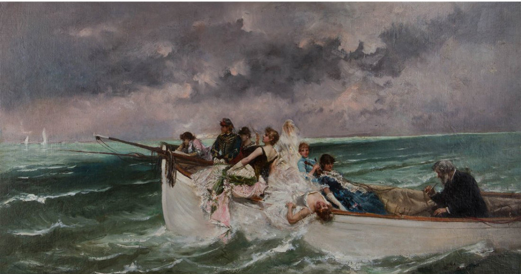 Juan Luna y Novicio, ‘A Do…Va la Nave?,’ oil on canvas, 1885