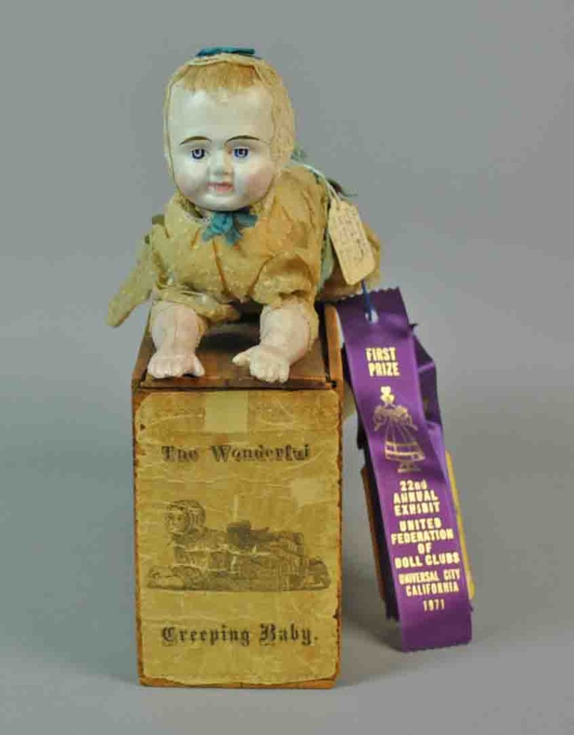 The Wonderful Creeping Baby with original box. Leighton Galleries image