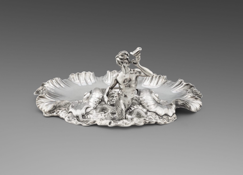 A rare set silver William IV figural salt cellars by Paul Storr, London, 1832, included in ‘Art in Industry: The Silver of Paul Storr’ at Koopman Rare Art from Oct. 3 to 31. Image courtesy of Koopman Rare Art.