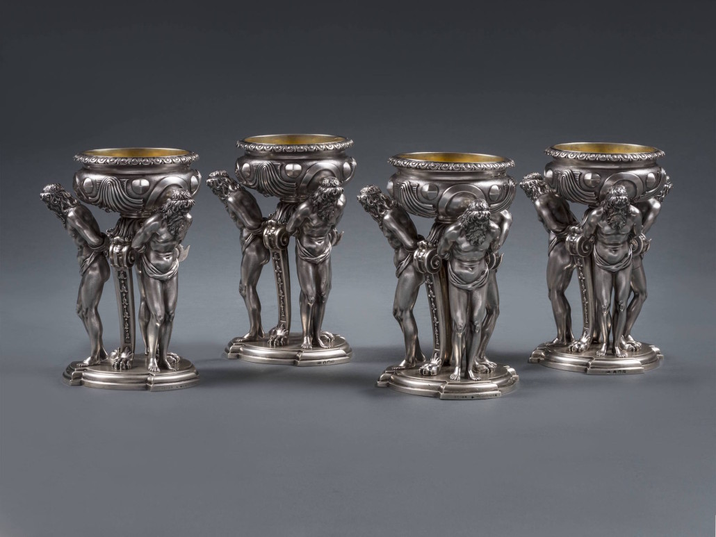 A George III silver inkstand by Paul Storr, London, 1829, to be included in a major exhibition of Storr’s work at Koopman Rare Art from Oct. 3 to 31. Image courtesy of Koopman Rare Art. 