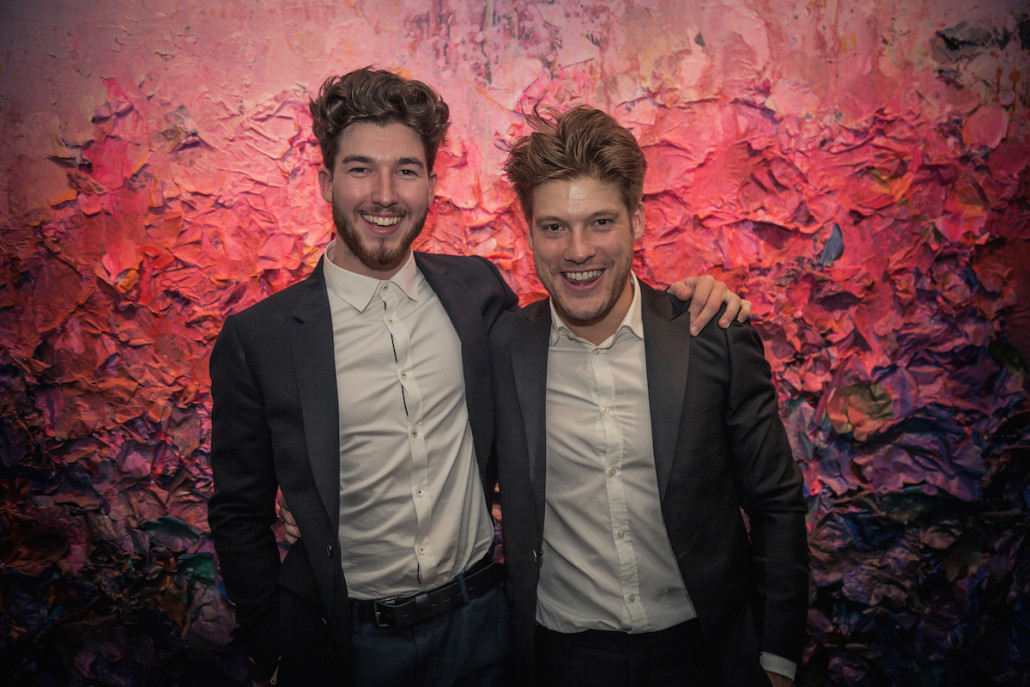 Joe Kennedy (left), co-founder with his business partner Jonny Burt, of contemporary art gallery The UNIT London, which recently moved to spacious new premises in Soho. Image courtesy of UNIT London. 