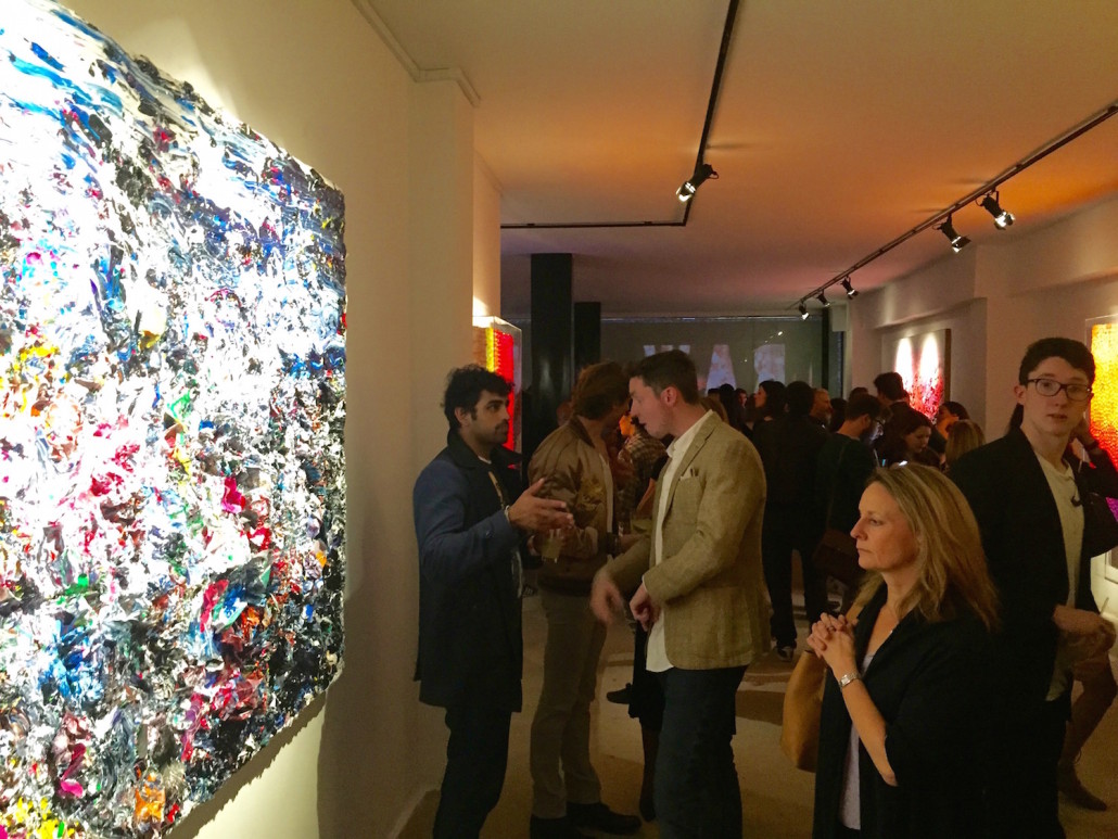 The opening night of RAW, works by Chinese artist Zhuang Hong Yi at UNIT London’s new premises in Soho. Image courtesy of UNIT London. 