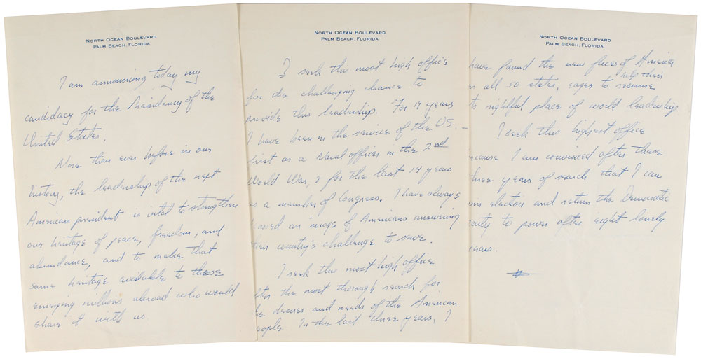 JFK manuscript