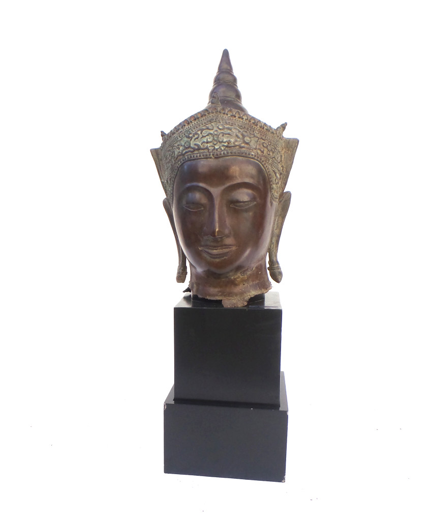 Lot 266 - Asian bronze Buddha head. Estimate: $700-$1,000. Roland Auctions image 
